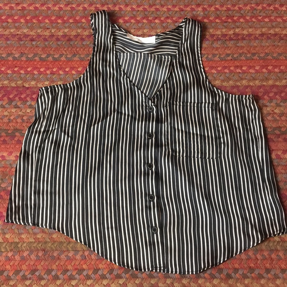 SATIN STRIPED TULIP OPEN BACK TANK